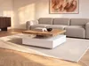 Couchtisch drehbar - 1 Schublade - MDF - Weiß & Holzfarben Produktbild-Vorschau 2