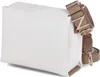 A white handbag with a tan strap is shown from a side angle against a white background. Náhľad obrázku produktu