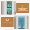 Collage of images showcasing a glass display cabinet with LED lighting and decorative elements. Produktbild-Vorschau