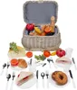 Picknickkorb aus Weide geflochtenIsolierfach 21 teilig Produktbild-Vorschau 4
