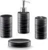 Zeller Set d'accessoires de salle de bain, 4 pcs., noir, Voir les images du produit 1