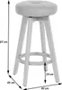 A bar stool with dimensions indicated by measurement lines and text. Podgląd zdjęcia produktu