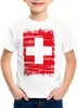Schweiz Vintage Flagge Kinder T-Shirt Switzerland Produktbild-Vorschau 1