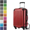 A red suitcase is shown against a white background, with a grid of various colored suitcases on the left side. Náhled obrázku produktu