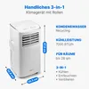 A white portable air conditioner with dimensions and features listed. Podgląd zdjęcia produktu