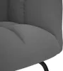 Close-up view of the seat and backrest of a dark gray fabric rocking chair. Náhľad obrázku produktu