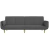 vidaXL Canapé-lit 2 places avec 2 coussins Tissu gris foncé Voir les images du produit 5