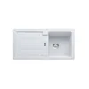 A white kitchen sink with a draining board and a single basin. Anteprima dell’immagine prodotto