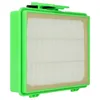 A green plastic-framed air filter with white pleated filter material inside. Produktbild-Vorschau