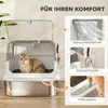 PawHut kattenbak van roestvrij staal met deksel, XXL Productafbeelding-voorbeeld 8