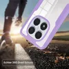 A phone case is shown in a dynamic setting, with a person running in the background and a textured ground in the foreground. Produktbild-Vorschau