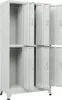 A gray metal locker with six open compartments. Produktbild-Vorschau