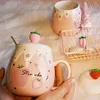 Süße Erdbeertasse, rosa Kaffeetasse, Keramik-Kawaii-Tasse, Produktbild-Vorschau 2
