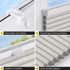 A collage of four close-up images showcasing different features of a pleated blind. Produktbild-Vorschau