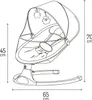 A line drawing of a baby bouncer with dimensions indicated. Anteprima dell’immagine prodotto