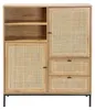 CALICOSY -  Hohe Buffetschrank mit Rattanfronten - L100 x Produktbild-Vorschau 1