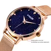 Alienwork Damen-Armbanduhr Quarz rose-gold mit Metall Mesh Produktbild-Vorschau 2