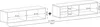 Diagram showing two modular TV cabinets being combined, with dimensions indicated. Produktbild-Vorschau