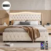 OYAJIA Polsterbett 90x200cm mit LED, Doppelbett mit 2 Produktbild-Vorschau 1