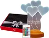 GESCHENKELAMPE LED Nachttischlampe Vier Herzen Hochzeit 3D Produktbild-Vorschau 1