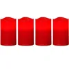 Four red LED candles are arranged in a row against a white background. Produktbild-Vorschau