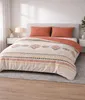 Baumwolle Bettwäsche 4-teilig Set 155x200 cm Beige Muster Produktbild-Vorschau 1