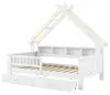 Huisbed 90x200 cm met LED-verlichting, planken, 2 laden en Productafbeelding-voorbeeld 8