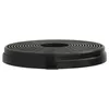 A black circular charcoal filter for a range hood, viewed from the side. Produktbild-Vorschau