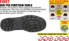 A product image showing the sole of a shoe with accompanying marketing text and diagrams detailing its features. Produktbild-Vorschau
