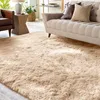 Hochflor Teppich beige, 160 x 230 cm, waschbar, rutschfest, Produktbild-Vorschau 1