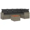vidaXL 6-tlg. Garten-Sofagarnitur mit Kissen Grau Poly Produktbild-Vorschau 1