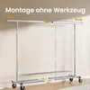SONGMICS, stojan na oblečení na kolečkách, kovový, výsuvný, Náhled obrázku produktu 5