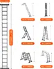 A collage of different configurations and dimensions of a multi-purpose ladder. Anteprima dell’immagine prodotto