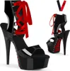 DELIGHT-600-14FH Damen Sandale von Pleaser, Schwarz EU 37, Produktbild-Vorschau 1