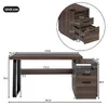 Merax Schreibtisch 135x54cm mit MDF-Holzoptik schwarzem Produktbild-Vorschau 7