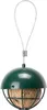 A bird feeder with a suet cake inside, hanging from a wire. Produktbild-Vorschau