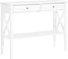 BELIANI Konzolový stolek bílý MDF 100 x 35 cm 2 zásuvky Náhled obrázku produktu 1