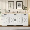 MODFU Buffet Blanc avec 3 Tiroirs et 4 Portes - Meuble de Voir les images du produit 2