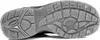 The image shows the sole of a black safety shoe, viewed from underneath. Produktbild-Vorschau