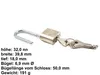 Vorhangschloss 40 mm langer Bügel, 3 Schlüssel Produktbild-Vorschau 3