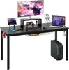 Scrivania COSTWAY 140 cm Scrivania per computer Tavolo da Anteprima dell’immagine prodotto 1