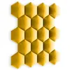 A wall of hexagonal yellow panels arranged in a honeycomb pattern against a white background. Produktbild-Vorschau