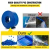 Collage of images showcasing a blue PVC hose, its features, and comparison with other products. Anteprima dell’immagine prodotto