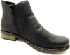 A black leather ankle boot with a side zipper, shown from the side against a white background. Náhled obrázku produktu