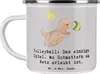 Mr. & Mrs. Panda Emaille Tasse Volleyball Schmettern - Grau Produktbild-Vorschau 1