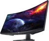 A curved computer monitor displaying a space scene. Voir les images du produit