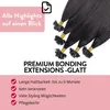 hair2heart Premium Extensions Echthaar Bondings glatt - 25 Produktbild-Vorschau 3