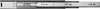 A close-up, side view of a metal drawer slide mechanism. Produktbild-Vorschau
