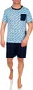 Herren Pyjama Set Short + Shirt Sommer, Blau M Produktbild-Vorschau 1