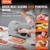 A person is using a meat slicer, with various food items shown in inset images. Náhled obrázku produktu
